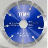 Диск алмазный по бетону и камню сегментный Tytan 125x2x22,23/20 мм Диск алмазный по бетону и камню сегментный Tytan 125x2x22,23/20 мм